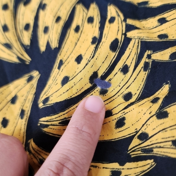 Farm Rio Spotted Bananas Puff One Shoulder Tiered Ruffle Midi Dress Preppy S - Picture 13 of 13